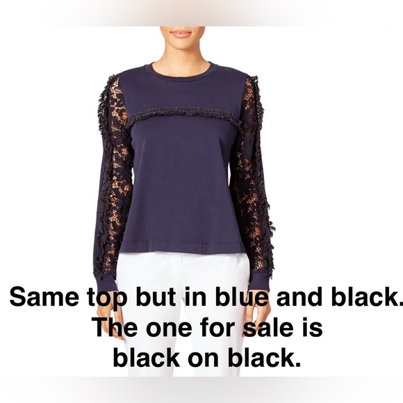 See By Chloe Blue Ruffled Long Sleeve Blouse/ Size 38=Size 6-8 - Picture 1 of 9